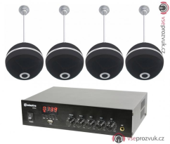 100V mixážní zesilovač MP3 se 4 závěsnými reproduktory BK