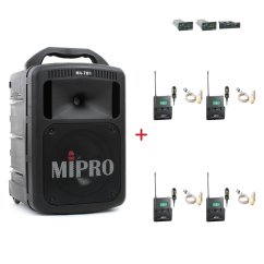 MIPRO MA-708 + 4× MU-53LS – klopová kardioidní sada, tělová