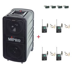 MIPRO MA-929 PLUS + 4× MU-53LS – klopová kardioidní sada, tělová