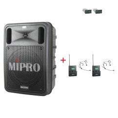 MIPRO MA-505 + 2× MU-506H – náhlavní kardioidní sada, černá