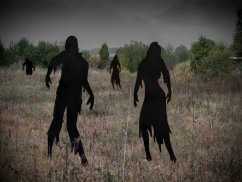 Kovová silueta zombie ženy, černá, 135cm