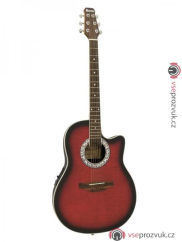 Dimavery RB-300, elektroakustická kytara typu Ovation, stínovaná červená