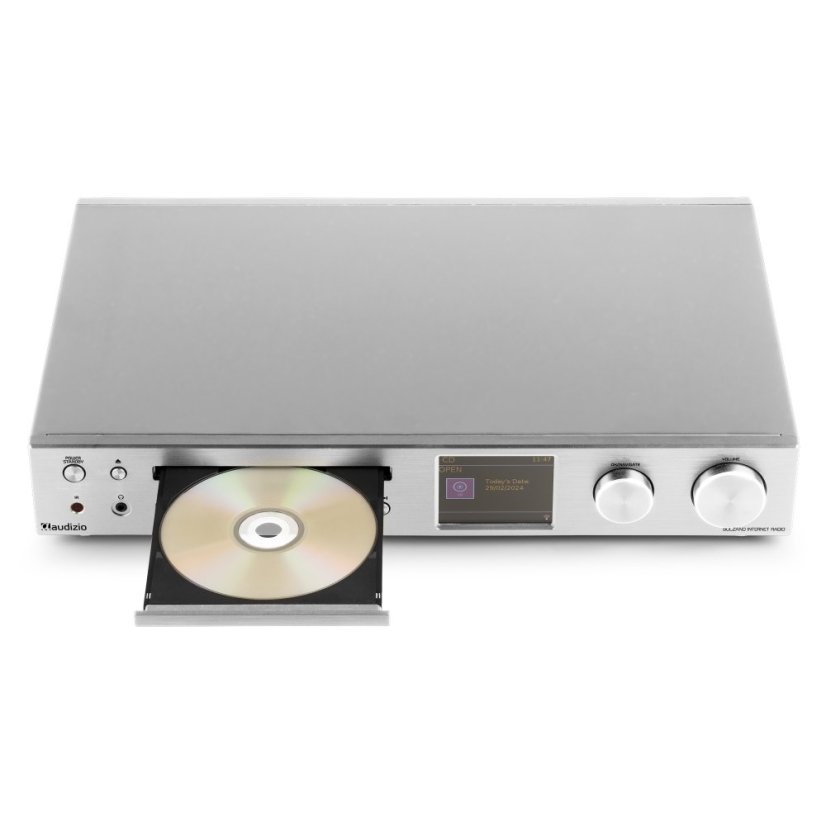 Audizio Bolzano Internet receiver with amplifier, DAB+ and CD player aluminium