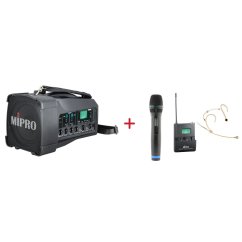 MIPRO MA-100D + ACT-32H + MU-506HS – ruční a náhlavní sada, tělová