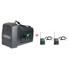 MIPRO MA-200D + 2× MU-55L – klopová všesměrová sada, černá