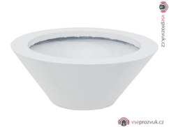 Květináč hliník-laminát, 15 cm, lesklý-bílý