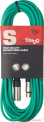 Stagg SMC10 CGR, kabel mikrofonní XLR/XLR, 10m, zelený