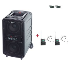 MIPRO MA-828 PLUS + 2× MU-506H – náhlavní kardioidní sada, černá