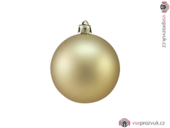 Vánoční dekorační ozdoby, 7 cm, zlatá matná, 6 ks