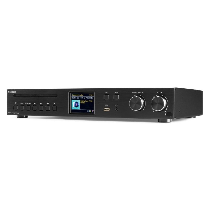 Audizio Brescia Internetové rádio s DAB+, CD přehrávačem a vestavěným zesilovačem, černé