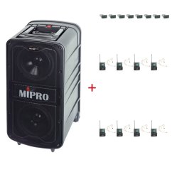 MIPRO MA-929 PLUS + 8× MU-506HS – náhlavní kardioidní sada, tělová